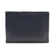 Bottega Veneta Vintage Pre-owned Laeder kuvertvskor Black, Dam