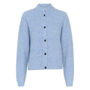 Gestuz Blå Melange Kort Cardigan Blue, Dam