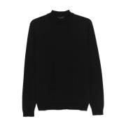 Roberto Collina Svart Turtleneck Stickat Aw24 Black, Herr