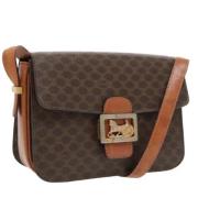 Celine Vintage Pre-owned Canvas axelremsvskor Brown, Dam