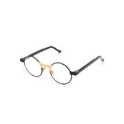 Vava Eyewear Wl0082 Black Gold Optical Frame Black, Unisex