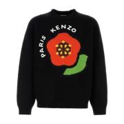 Kenzo Svart ullblandad tröja Black, Herr