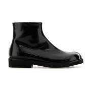 MM6 Maison Margiela Stiliga svarta läderankelstövlar Black, Herr