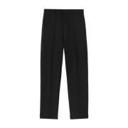 Jil Sander Svarta Ull Cropped Byxor Black, Herr