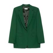 Dries Van Noten Ullblandad Enkelknäppt Jacka Green, Dam