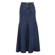 Zimmermann Fishtail Denim Maxi Kjol Blue, Dam