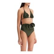 Magda Butrym Blommig triangel bikini topp med levande blommor Green, D...