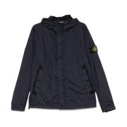 Stone Island Blå Windbreaker Jacka med Huva Blue, Herr