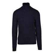 Selected Homme Bomull Stickad Tröja Blue, Herr