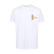 Iceberg Smal passform vit T-shirt i stretch jersey med Garfield-tryck ...