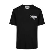 Iceberg Svart bomullsjersey T-shirt med Splash och Bear logotyptryck p...