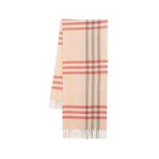 Burberry Rosa Cashmere Rutig Halsduk Pink, Unisex