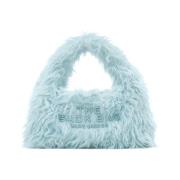 Marc Jacobs Faux Fur Mini Sack Väska Blue, Dam