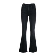 Mother Blå Flared Jeans för Kvinnor Black, Dam