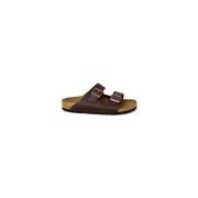 Birkenstock Lädersandal med Birko-Flor sammansättning Brown, Herr