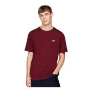 Tommy Jeans Röd Broderad Bomull T-shirt Red, Herr