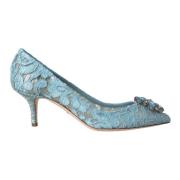 Dolce & Gabbana Blå Taormina Kristall Häl Pumps Skor Blue, Dam