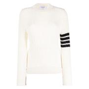 Thom Browne Stilren Pullover Tröja för Män White, Dam