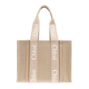 Chloé Woody Medium shopper väska Beige, Dam