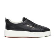 Santoni Låga sneakers i läder Black, Dam