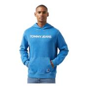 Tommy Jeans Blå Hoodie 100% bomull Blue, Herr