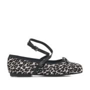 Michael Kors Brun Leopardmönstrad Ballerina Elegant Stil Black, Dam