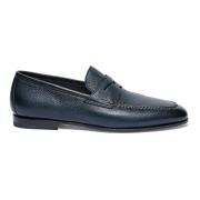 Santoni Herr läderloafer Blue, Herr