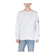 Moschino Bomullsweater med elastanblandning för män White, Herr