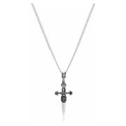 Nialaya Men's Silver Necklace with Adorned Sword Pendant Gray, Herr