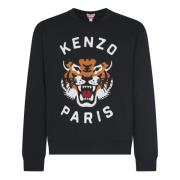 Kenzo Lucky Tiger Emb Oversize Sweater Black, Herr