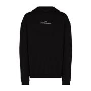 Maison Margiela Svart bomullssweatshirt med stor huva Black, Herr