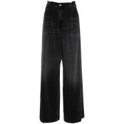 Haikure Svarta Wide Leg Denim Jeans Black, Dam