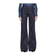 Dondup Högmidjade vida jeans med strass Blue, Dam