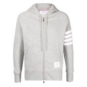 Thom Browne Grå 4-Bar Zip Hoodie Gray, Herr