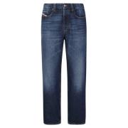 Diesel Faded Straight Leg Jeans Blue, Herr