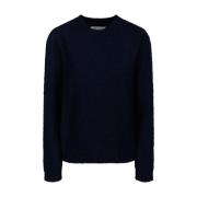 Maison Margiela Navy Blue Nostalgisk Tröja Blue, Dam