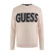 Guess Crew Neck Sweater Beige, Herr