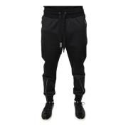 Dolce & Gabbana Svarta Polyester Jogger Sweatpants med Dragsko Black, ...