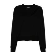 Alexander McQueen Svart T-shirt med broderad logotyp Black, Dam