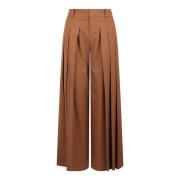 Alice + Olivia Veckade Wide-leg Byxor Brown, Dam