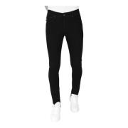 True Rise Snygga svarta jeans med stretch för män - Slim Fit Black, He...