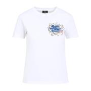 Etro Vit Pegaso Logo T-shirt White, Dam