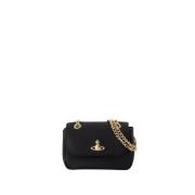 Vivienne Westwood Svart läder crossbodyväska Black, Dam