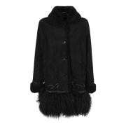 Ermanno Scervino Svart Lädercape Dammode Black, Dam