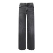 Diesel Straight Leg Five Pocket Jeans Gray, Dam