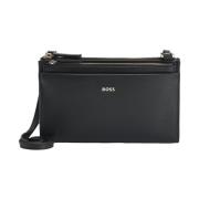 Hugo Boss Mini Läder Väska med Avtagbar Pouch Black, Dam