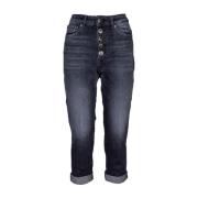 Dondup Stiliga Cropped Jeans för Kvinnor Black, Dam