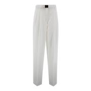 Max Mara Studio Vita Cadybyxor med Franska Fickor White, Dam