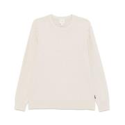 Calvin Klein Beige Ribbed Crew Neck Sweater Beige, Herr