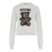 Moschino Vit Tröja Ex 0494 White, Dam